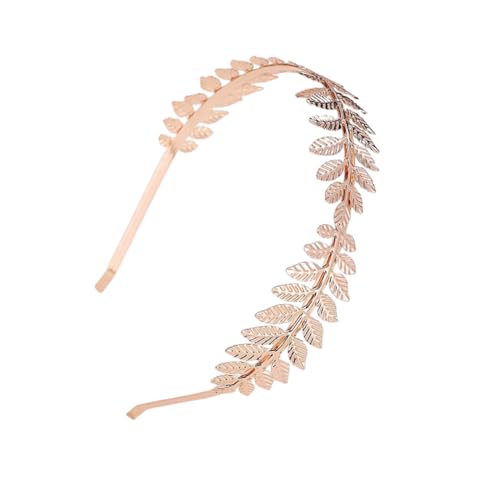 Zymoplas Stilvolle Stirnbänder für einen schicken und modischen Look. Legierungs Stirnband mit römischem Blattzweig, Blattzweig Haarband, einfach zu tragen, Roségold von Zymoplas