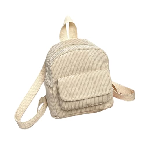 Zymoplas Stilvoller und praktischer Damen Mini Rucksack für Alles Wesentliche. Großer Damen Stadtrucksack aus Cord mit großem Fassungsvermögen, Beige von Zymoplas
