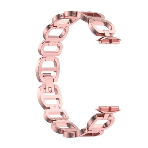 Zymoplas Stilvolles Uhrenarmband mit modischen, robusten und langlebigen Uhrenarmbändern aus Metall, einfach zu tragen, Rosa von Zymoplas