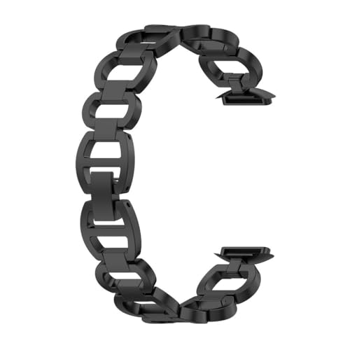 Zymoplas Stilvolles Uhrenarmband mit modischen, robusten und langlebigen Uhrenarmbändern aus Metall, einfach zu tragen, Schwarz von Zymoplas