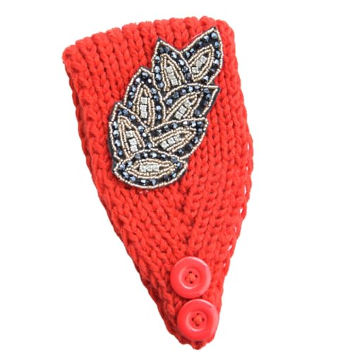 Zymoplas Strickstirnbänder Winter Winddichter Kopfschutz Verstellbare Breite Warme Universelle Haarbänder Haarschmuck für Frauen, Rot von Zymoplas
