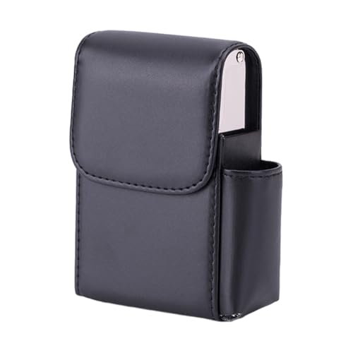 Zymoplas Tragbare Zigarettenschachtel für Visitenkarten und Kleinteile. PU Visitenkartenetui. PU Zigarettenetui. Zigarettenetuis, Schlichtes Schwarz von Zymoplas