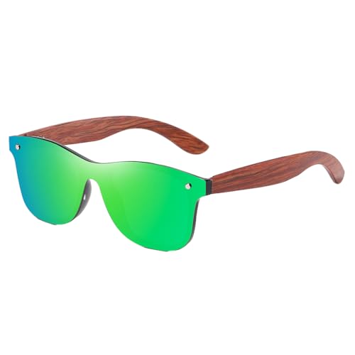 Zymoplas Unisex Sonnenbrille aus Holz für Herren, leichter Rahmen und modisch mit polarisierten Gläsern, natürliche Holz Mode Sonnenbrille, Grün Zymoplas Unisex Sonnenbrille aus Holz für Herren, leichter Rahmen und modisch mit polarisierten Gläsern, natürliche Holz Mode Sonnenbrille, Grün von Zymoplas