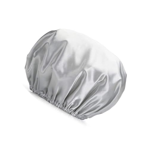 Zymoplas Weibliche Schlafmütze Frauen liefert doppelte wasserdichte Duschhaarkappen ölbeständige staubdichte feste Mädchen Kopfbedeckung, Grau von Zymoplas