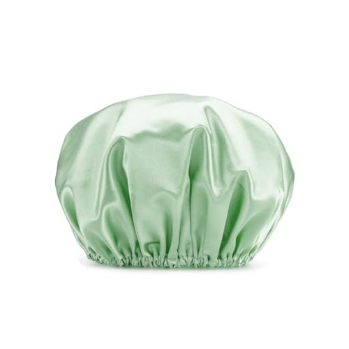 Zymoplas Weibliche Schlafmütze Frauen liefert doppelte wasserdichte Duschhaarkappen ölbeständige staubdichte feste Mädchen Kopfbedeckung, Grün von Zymoplas