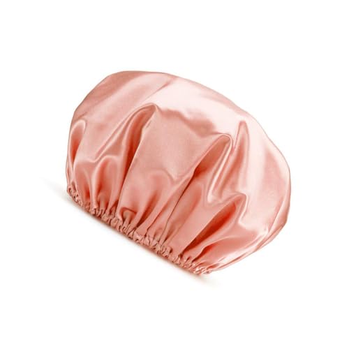 Zymoplas Weibliche Schlafmütze Frauen liefert doppelte wasserdichte Duschhaarkappen ölbeständige staubdichte feste Mädchen Kopfbedeckung, Regenbogenrosa von Zymoplas