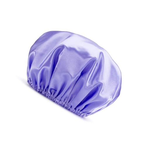 Zymoplas Weibliche Schlafmütze Frauen liefert doppelte wasserdichte Duschhaarkappen ölbeständige staubdichte feste Mädchen Kopfbedeckung, Violett von Zymoplas