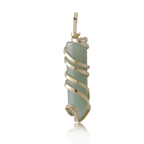 Zymoplas Wire Wrapped Charm Women Findings Handmade Gift Hanging Pendant Pointed Crystal Charms for DIY Bracelet Accessories, Grüner Aventurin von Zymoplas