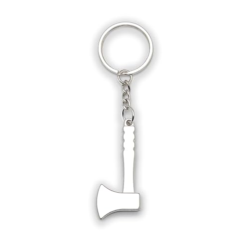 Zynara Axt Schlüsselanhänger Silber,Mini Hammer, Feuerwehrmann Schlüsselanhänger Geschenk für Männer Frauen,Glücksbringer Auto Anhänger zu Weihnachten Geburtstag von Zynara
