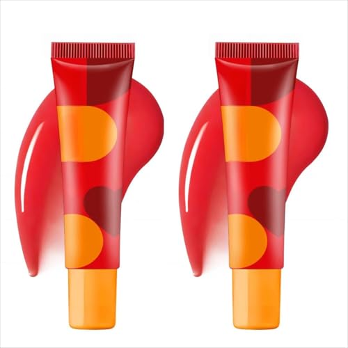 Butter Lipsalve Lippenbalsam Farbwechselndes Lippengloss Lip Balm mit Butter, Multifunktions Lippenbalsam Plump Lip Lacquer Lippenbalm Lippenpflege Repariert und Beruhigt (04#, 2pcs) von Zynewa