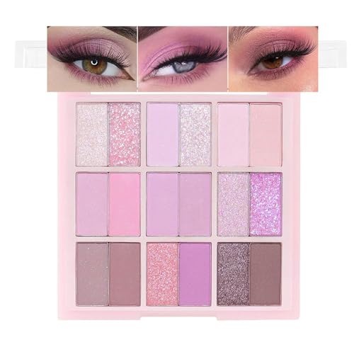 Koreanische 18-Farben Augenpalette, Matt, Perlglanz & Glitzer, Coole Frühlings- und Sommertrends inkl. 2 Doppelpinseln (03#) von Zynewa
