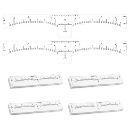 Zynewa 100 Stück Augenbrauen Lineal, Einweg Augenbrauenlineal Zeichen Lineal, Transluzente Augenbrauenlineal Aufkleber, Selbstklebend Wiederverwendbar Augenbrauen Schablonen Set von Zynewa