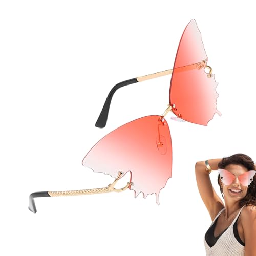 Zyntora Sonnenbrille Schmetterling Für Damen,Blendschutz Brillen | Schmetterling UV Schutz Übergröße Sonnenbrille Für Frauen Outdoor Sommer Festival Strandurlaub von Zyntora
