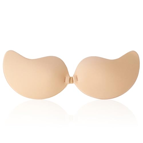 Klebe BH Push Up, Klebe-BH Rückenfrei, Trägerlos Und Unsichtbar, Wiederverwendbarer Sticky Bra, Hautfreundlicher Selbstklebender bh Für Rückenfreie Kleider, Bademode, Abendkleider Und Hochzeitskleider von Zynxel