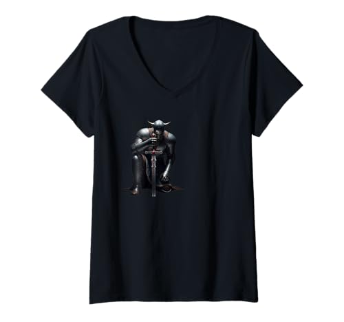 Damen Nordisches Erbe, Wikinger-Ethos T-Shirt mit V-Ausschnitt Damen Nordisches Erbe, Wikinger-Ethos T-Shirt mit V-Ausschnitt von Zyogawear