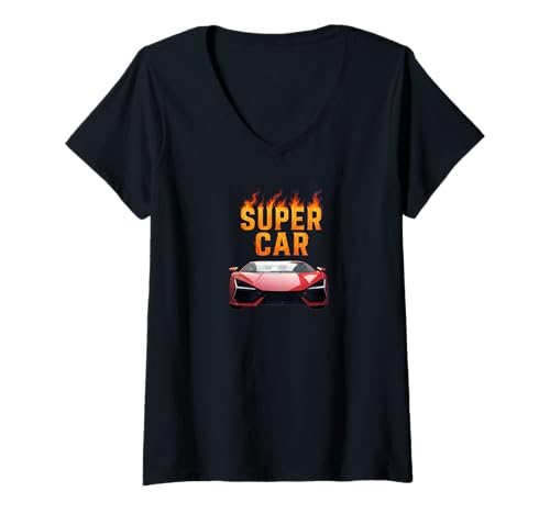 Damen Speed Super Car Fun Exotic Fast T-Shirt mit V-Ausschnitt Damen Speed Super Car Fun Exotic Fast T-Shirt mit V-Ausschnitt von Zyogawear