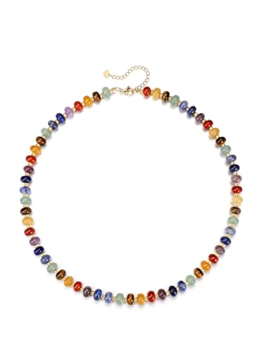 Zysta 7 Chakra Kette Damen Echte Steine Heilsteine Perlenkette Glücksbringer Schmuck für Frauen von Zysta