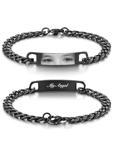 Zysta Armband mit Foto Personalisierte Geschenk Edelstahl Armkette für Männer Frauen von Zysta