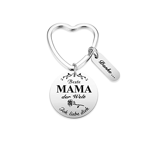 Zysta Mama Schlüsselanhänger mit Gravur Beste Mama der Welt ich Liebe Dich Mutter Charm Keychain für Muttertag Geburtstag Geschenke (Beste Mama der Welt) von Zysta