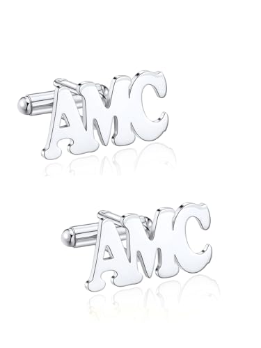 Zysta Manschettenknöpfe Personalisiert Namen Manschettenknöpfe Edelstahl Herren Cufflinks für Männer Hochzeit Bräutigam Trauzeugen Jubiläum (Silber) von Zysta