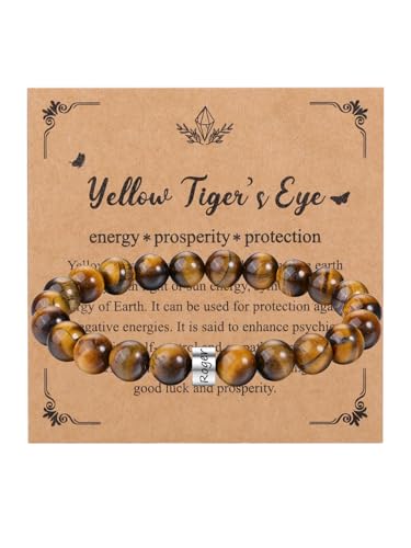 Zysta Personalisiertes Armband Herren Edelstein Perlenarmband Mit Gravur 1-5 Namen Tigerauge Lavastein Stretch Armband Geschenk für Vatertag Valentinstag Weihnachten von Zysta