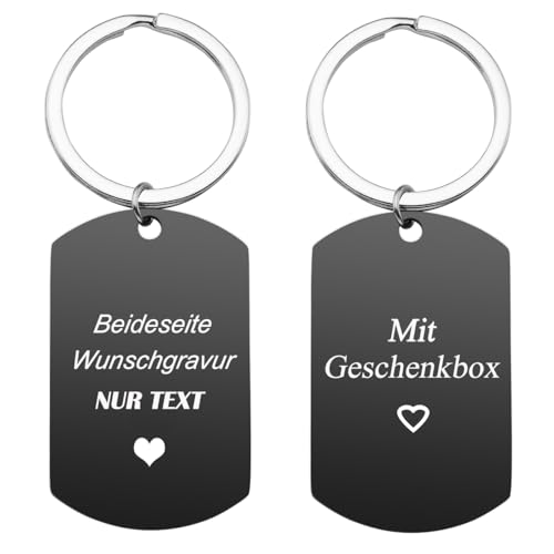 Zysta Personalized Text & Fotogravur - Edelstahl Dog Tag Schlüsselanhänger Erkennungsmarke ID Tag Gravurplatte keychain Schlüsselbund für Personalisierte Geschenke(NUR TEXT gravur ohne Fotogravur) von Zysta