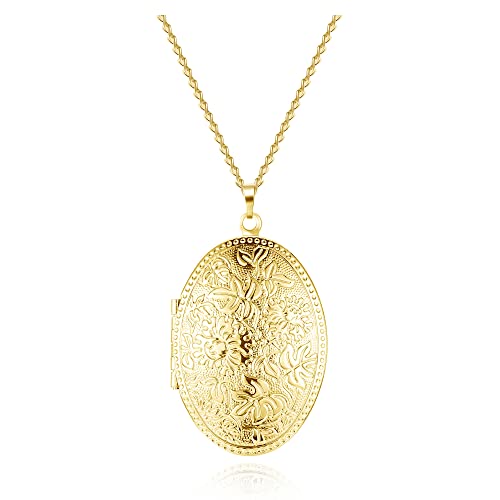 Zysta Vintage Charms Medaillon Kette für Foto Bilder Oval Anhänger zum öffnen Kupfer Amulett für Damen Mädchen Herren (#2) von Zysta