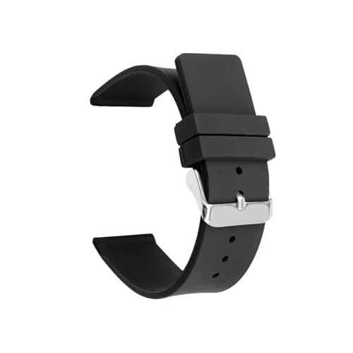 ZythrXLate 12 mm 14 mm 16 mm 18 mm 20 mm 22 mm 24 mm Silikonarmband for weiches Gummiband, Bonbonfarbe, for Männer und Frauen, Ersatzarmband, Zubehör für Uhren, Armbänder(Black,BLACK BUCKLE_24MM) von ZythrXLate