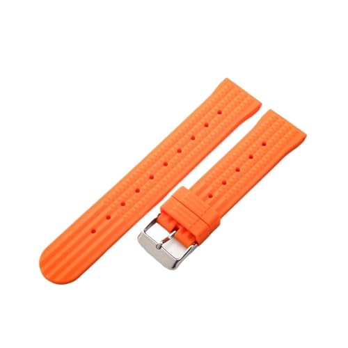 ZythrXLate 20MM 22MM Gummi Waffel Uhr Band for Weiche Gummi Uhr Strap Wasserdicht Ersatz Universal Uhrarmbänder für Uhren, Armbänder(Orange,20mm) von ZythrXLate
