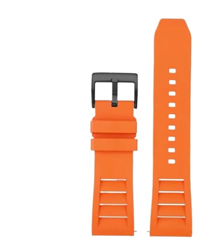 ZythrXLate FKM Fluorkautschuk Uhrenarmband for Uhren Band Sport Watchband Staubdicht 20mm 22mm Armband Ersatz for Männer Frauen für Uhren, Armbänder(Orange-black,20mm) von ZythrXLate