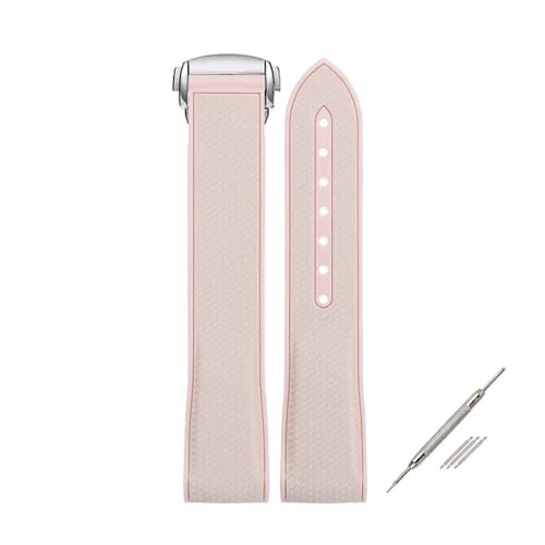 ZythrXLate Sport-Silikonarmband for Uhrenarmbänder aus Gummi mit gebogenem Ende und Faltschließe, 20 mm, wasserdichte Uhrenarmbänder mit Verschluss für Uhren, Armbänder(Red Black) von ZythrXLate