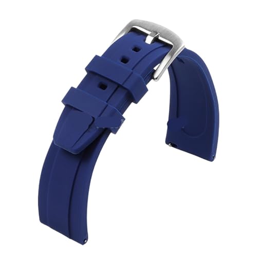 ZythrXLate Universelles wasserdichtes Gummiarmband 20 mm 22 mm for Sport-Silikon-Uhrenarmband, wasserdichte Uhrenarmbänder mit Verschluss für Uhren, Armbänder(Blue,22MM_BLACK BUCKLE) von ZythrXLate
