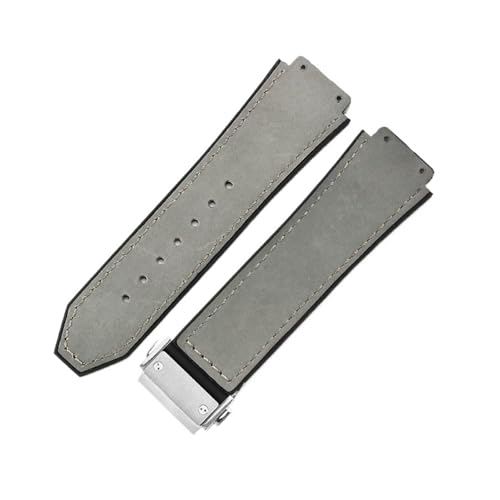 ZythrXLate Weiches, bequemes Uhrenarmband aus mattiertem Rindsleder for klassisches 19-mm-Armband aus Gummi for Herren und Damen für Uhren, Armbänder(Gray-Steel) von ZythrXLate