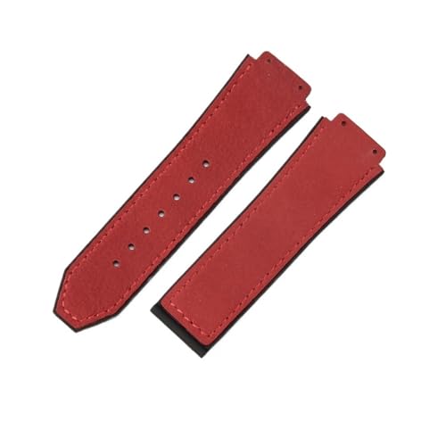 ZythrXLate Weiches, bequemes Uhrenarmband aus mattiertem Rindsleder for klassisches 19-mm-Armband aus Gummi for Herren und Damen für Uhren, Armbänder(Red-No buckle) von ZythrXLate