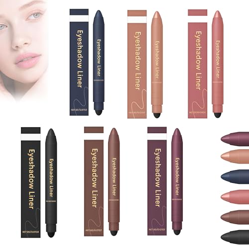 Zytuuob 2-in-1-Eyeliner-Lidschatten langanhaltend unkomplizierter Lidschatten wischfest glatt und leicht zu färben wasserfest und schweißfest und wischfest (6PCS) von Zytuuob