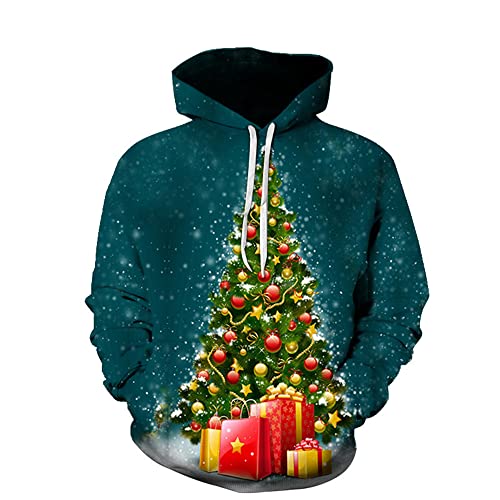 Pullover Herren 3D Weihnachtsmann Cartoon Muster Gedruckt Herren Hoodie Herbst Winter Neue Jugend College Paar Universal Herren Streetwear WK6144 5XL von Zytyeu