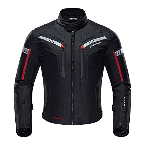 Zyxformis Motorradjacke Herren Motorradjacke wasserdicht winddicht mit Protektoren Jacke für den Sommer Winter von Zyxformis
