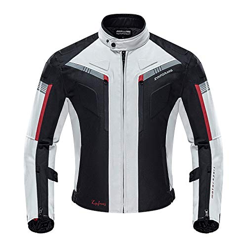 Zyxformis Motorradjacke Herren Motorradjacke wasserdicht winddicht mit Protektoren Jacke für den Sommer Winter von Zyxformis