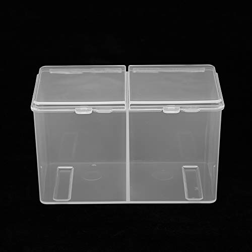 Aufbewahrungsbox mit 2 Fächern, für Wattepads, Nagellack, Glitzer, Puder, Schmuckbox, transparente Organizer-Box für Perlenaufbewahrung, Bürsten und Entfettungswerkzeuge, Pflege von Zyyini
