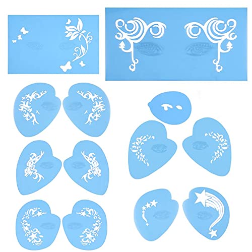 Face Paint Stencil Sticker, 7 Arten Wiederverwendbare Face Paint Stencil Body Painting Vorlage Flower Butterflies Face Design, ideal für Geburtstage, Sleepovers, Schulkarneval oder Spendenaktionen von Zyyini