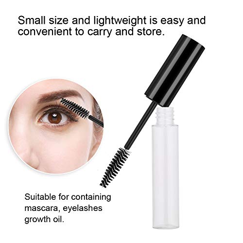 Mascara-Röhre, Leere Mascara-Flasche, Hochwertiger Wimpernbürstenkopf in Materialqualität für zu Hause und Im Freien (10 ml schwarzer Verschluss) von Zyyini