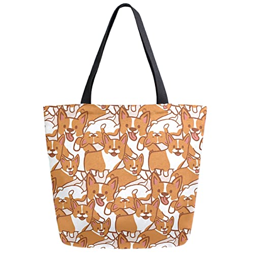 ZzWwR Corgi Schultertasche mit modischem Muster, bedruckt, extra groß, für Strand, Reisen, Wochenende, Fitnessstudio, Lebensmitteleinkäufe, Größe XL ZzWwR Corgi Schultertasche mit modischem Muster, bedruckt, extra groß, für Strand, Reisen, Wochenende, Fitnessstudio, Lebensmitteleinkäufe, Größe XL von ZzWwR