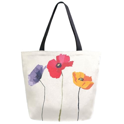 ZzWwR Extra große Schultertasche mit modischem Muster, für Strand, Reisen, Wochenende, Fitnessstudio, Lebensmitteleinkauf, Multi-Mohnblumen, X-Large ZzWwR Extra große Schultertasche mit modischem Muster, für Strand, Reisen, Wochenende, Fitnessstudio, Lebensmitteleinkauf, Multi-Mohnblumen, X-Large von ZzWwR