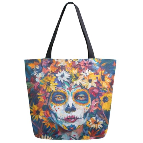 ZzWwR Extra große Schultertasche mit modischem Muster, für Strand, Reisen, Wochenende, Fitnessstudio, Lebensmitteleinkauf, Multi-Sugar Woman, Extra Large ZzWwR Extra große Schultertasche mit modischem Muster, für Strand, Reisen, Wochenende, Fitnessstudio, Lebensmitteleinkauf, Multi-Sugar Woman, Extra Large von ZzWwR