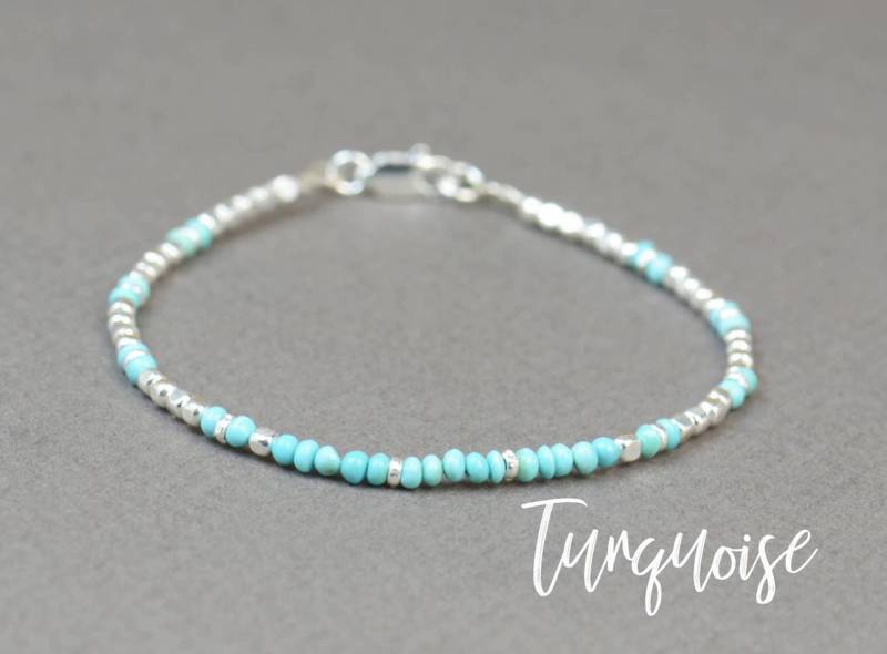 Echte Türkis Und Sterling Silber Perlen Armband.edelsteine Armband.dezember Geburtsstein Edelstein Armband.herren Armband, Frauen Armband Echte Türkis Und Sterling Silber Perlen Armband.edelsteine Armband.dezember Geburtsstein Edelstein Armband.herren Armband, Frauen Armband von Zzaval