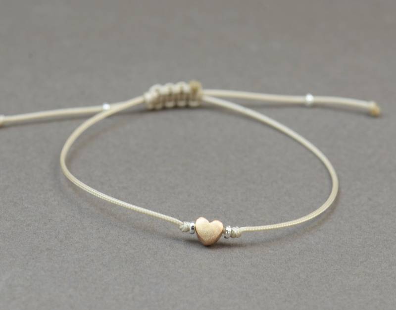 Rose Gold Oder Vermeil Herz Sterling Silber Winzige Armband.zarte Armband.geschenk Für Sie.paar Armband von Zzaval