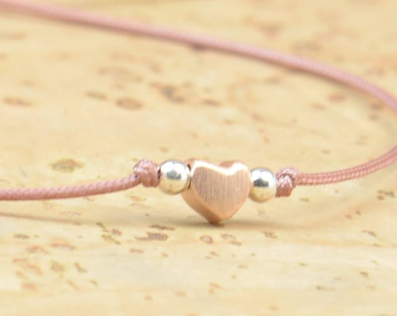 Rose Gold Oder Vermeil Herz Sterling Silber Winzige Armband.zarte Armband.geschenk Für Sie.paar Armband von Zzaval