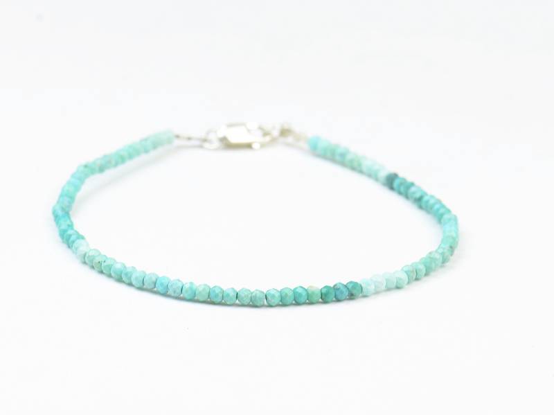 Türkis Facettierte Perlen Armband.real Turquoise.degraded Turquoise von Zzaval