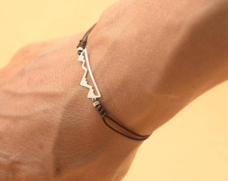 sterling Silber Armband Mit Berg-Charme. Herren von Zzaval