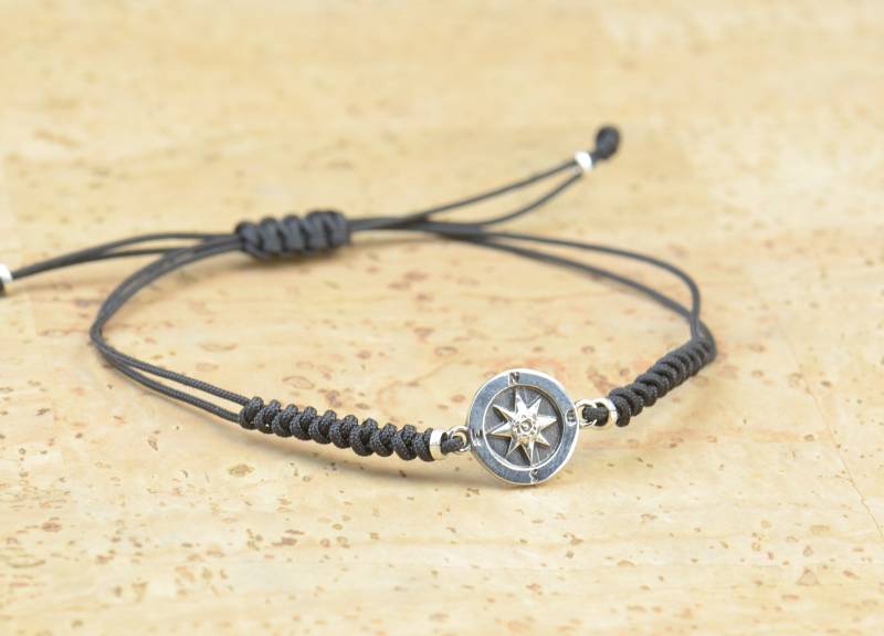 sterling Silber Kompass Bettelarmband. Armband Für Männer.armband Frauen.finde Your Way.wind Rose von Zzaval